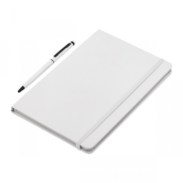 Zestaw notes z długopisem Abrantes, biały